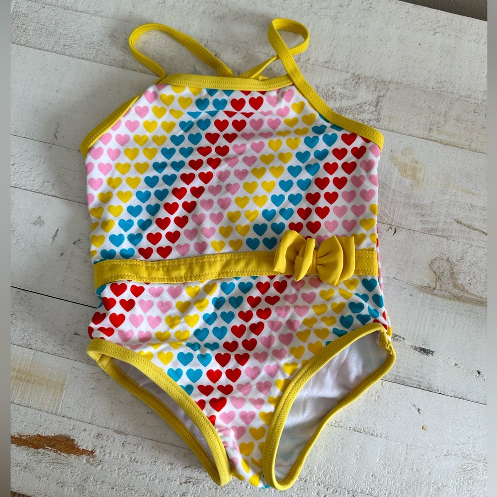 Cabana Life heart print one piece swimsuit sz: 2T